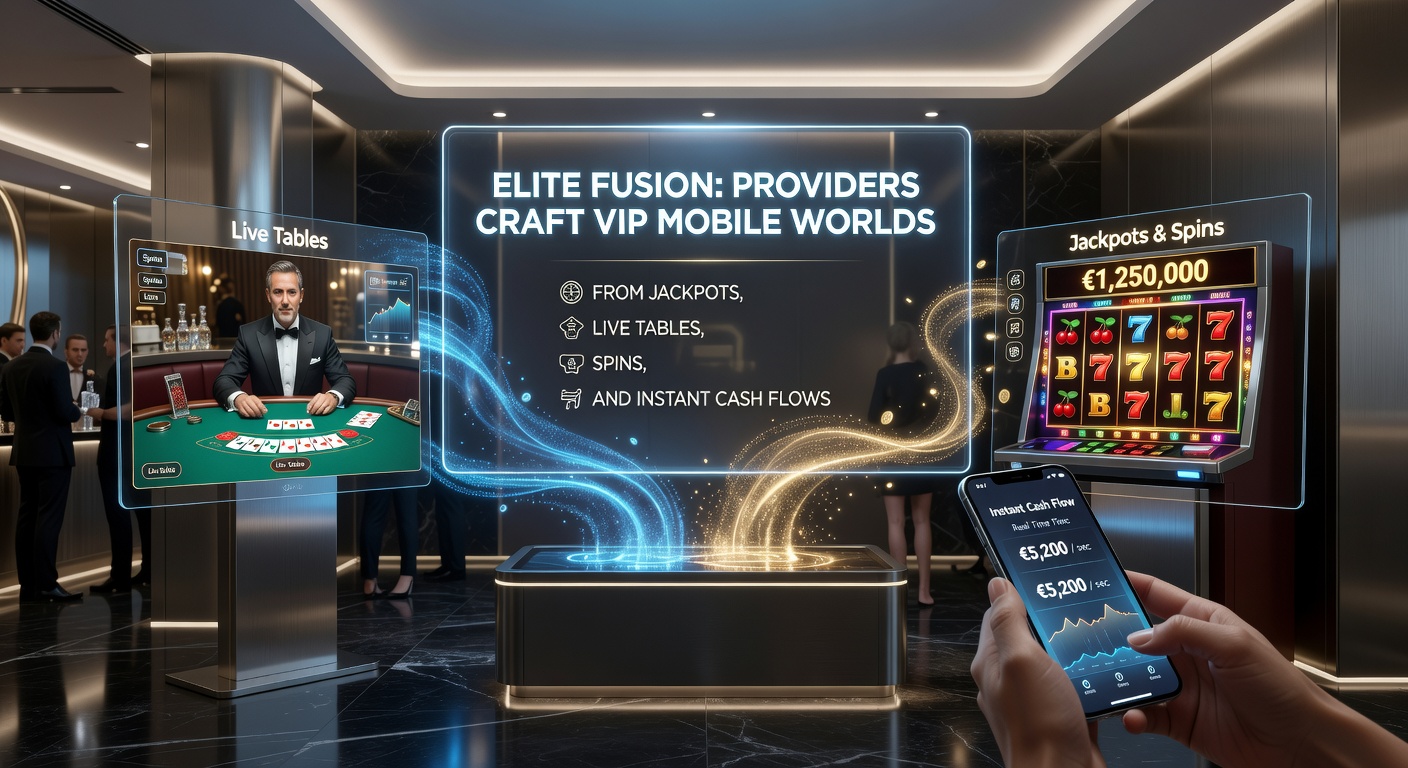 Vibrant mobile casino screen showcasing fused elements of glowing jackpots, live dealer roulette tables, spinning slots, and seamless cash flow icons in a luxurious VIP interface