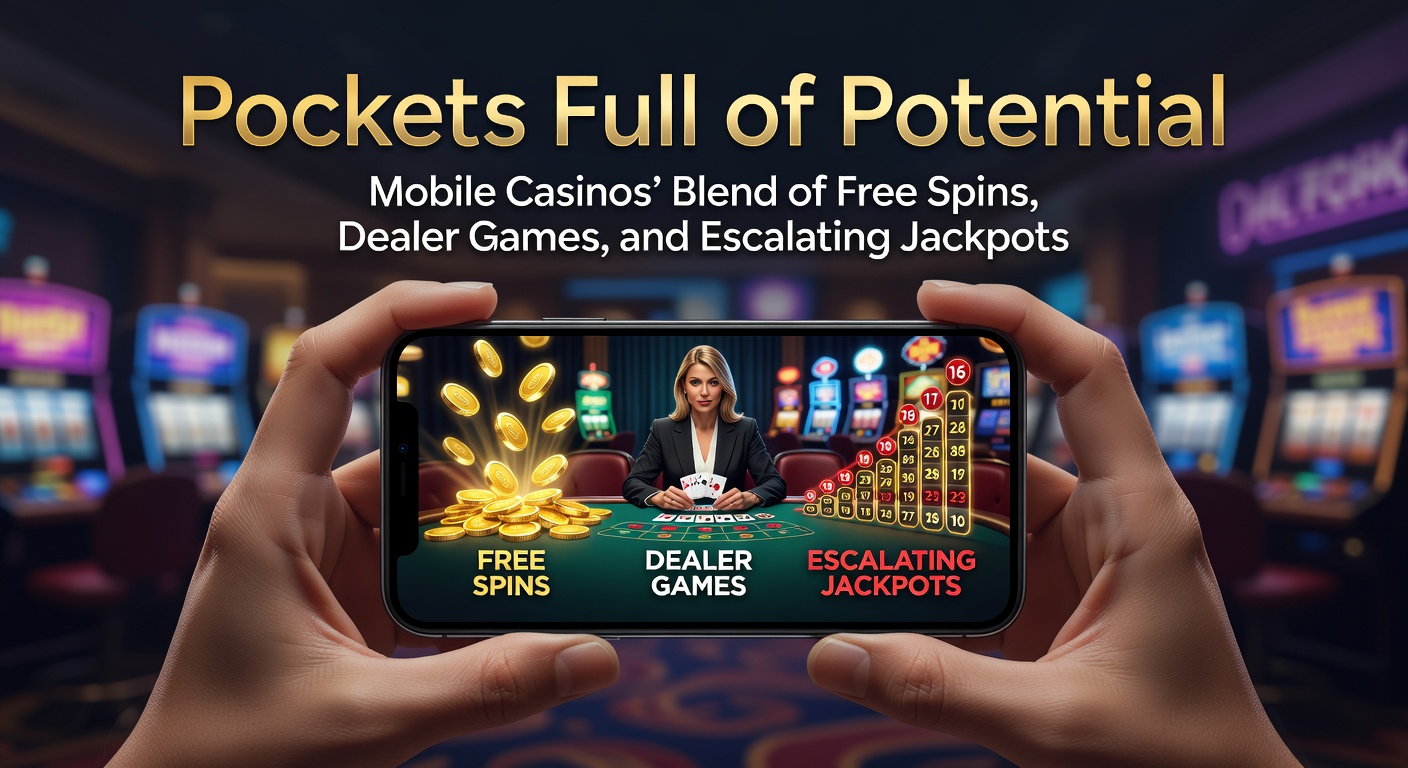 Vibrant mobile casino screen displaying free spins activation alongside a live dealer roulette table and climbing progressive jackpot meter