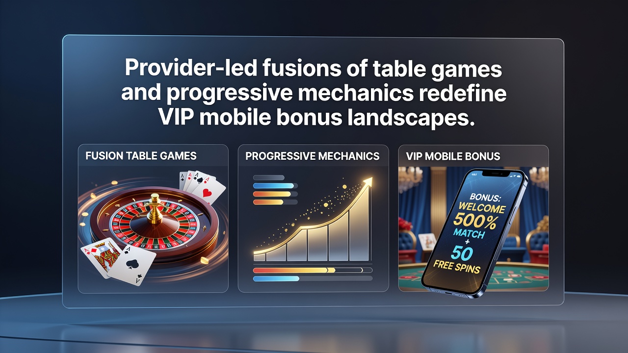 Mobile interface showing integrated progressive jackpot meter alongside live dealer table game with VIP bonus indicators