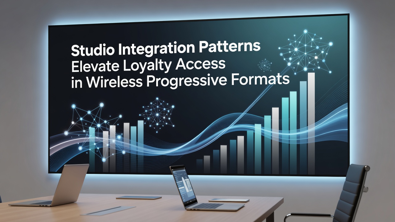 Technical diagram of studio integration layers connecting loyalty systems to wireless progressive game servers